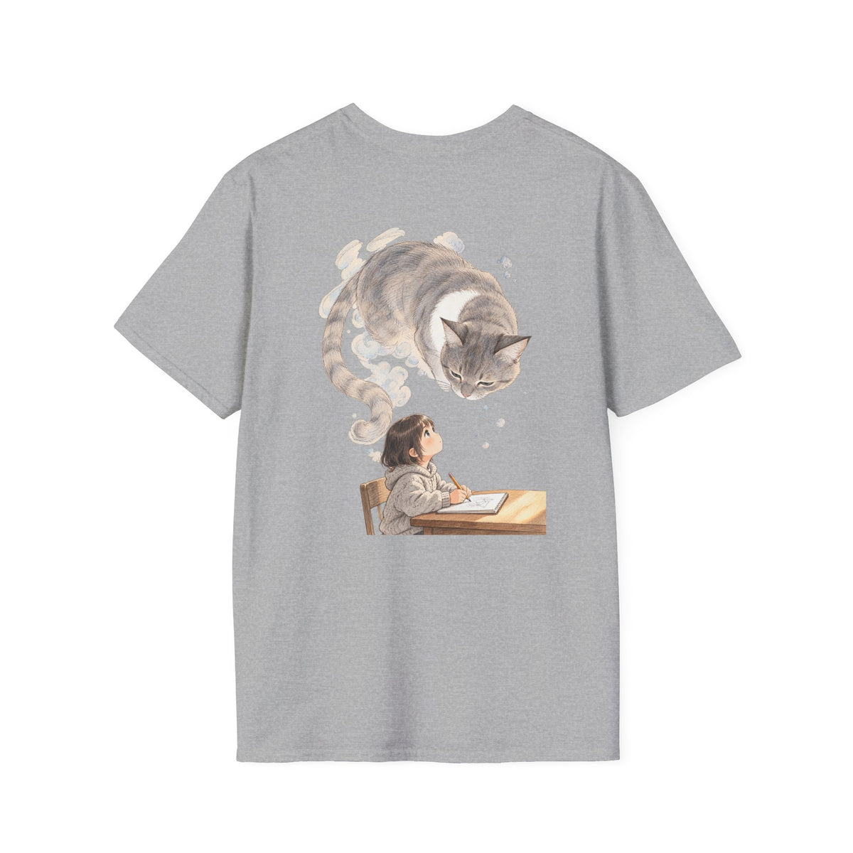 Guarded Dreams — Child & Guardian Cat Graphic T-Shirt
