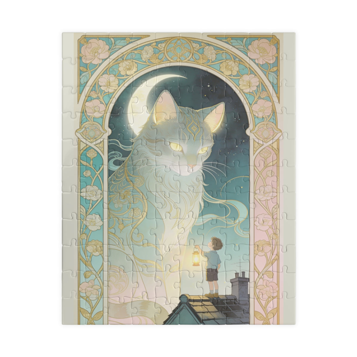 The Lantern Cat & The Rooftop Boy Puzzle — 520/252/110/1014-Piece Jigsaw for Adults & Kids