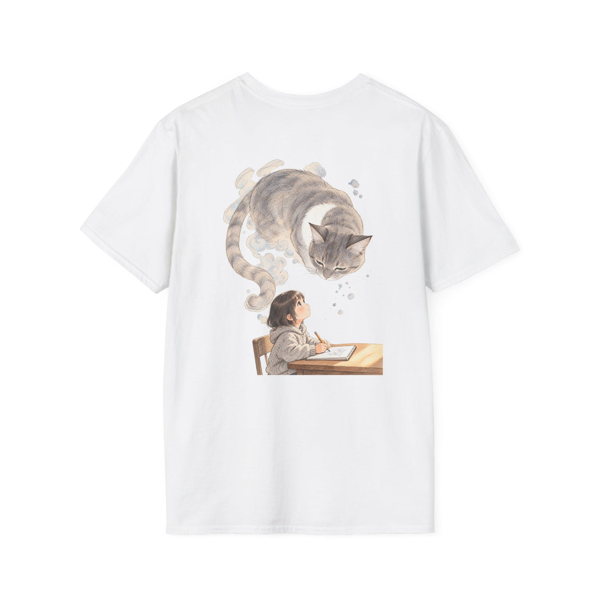 Guarded Dreams — Child & Guardian Cat Graphic T-Shirt