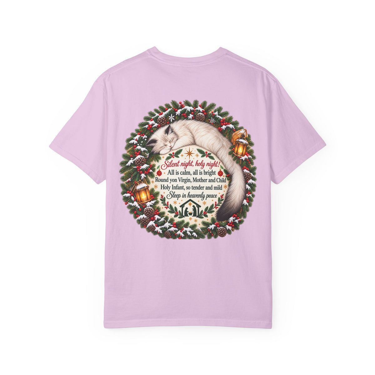 Silent Night Carol — Christmas Cat T-Shirt