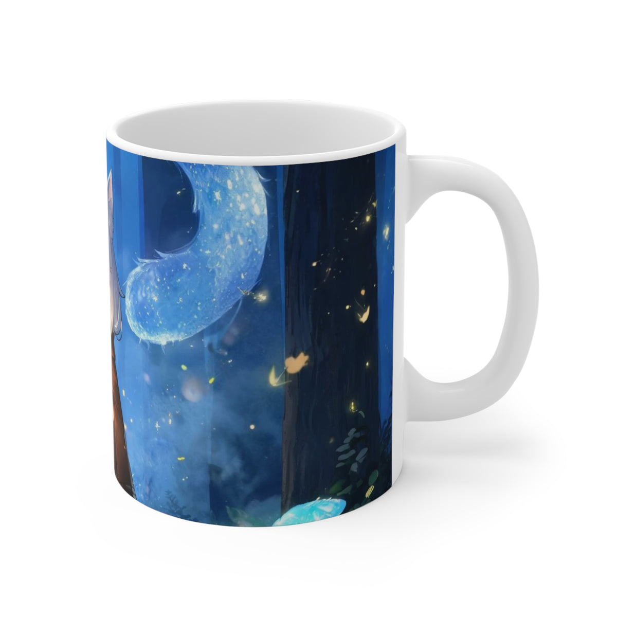 Starlight Sentinel — Starlight Guardian Cat Ceramic Mug, 11 oz