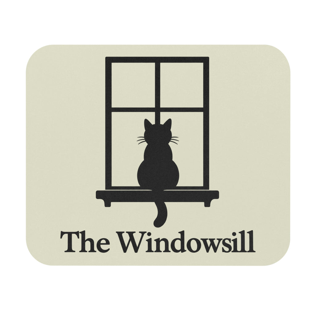 The Windowsill Cat — Black Cat Silhouette Mouse Pad