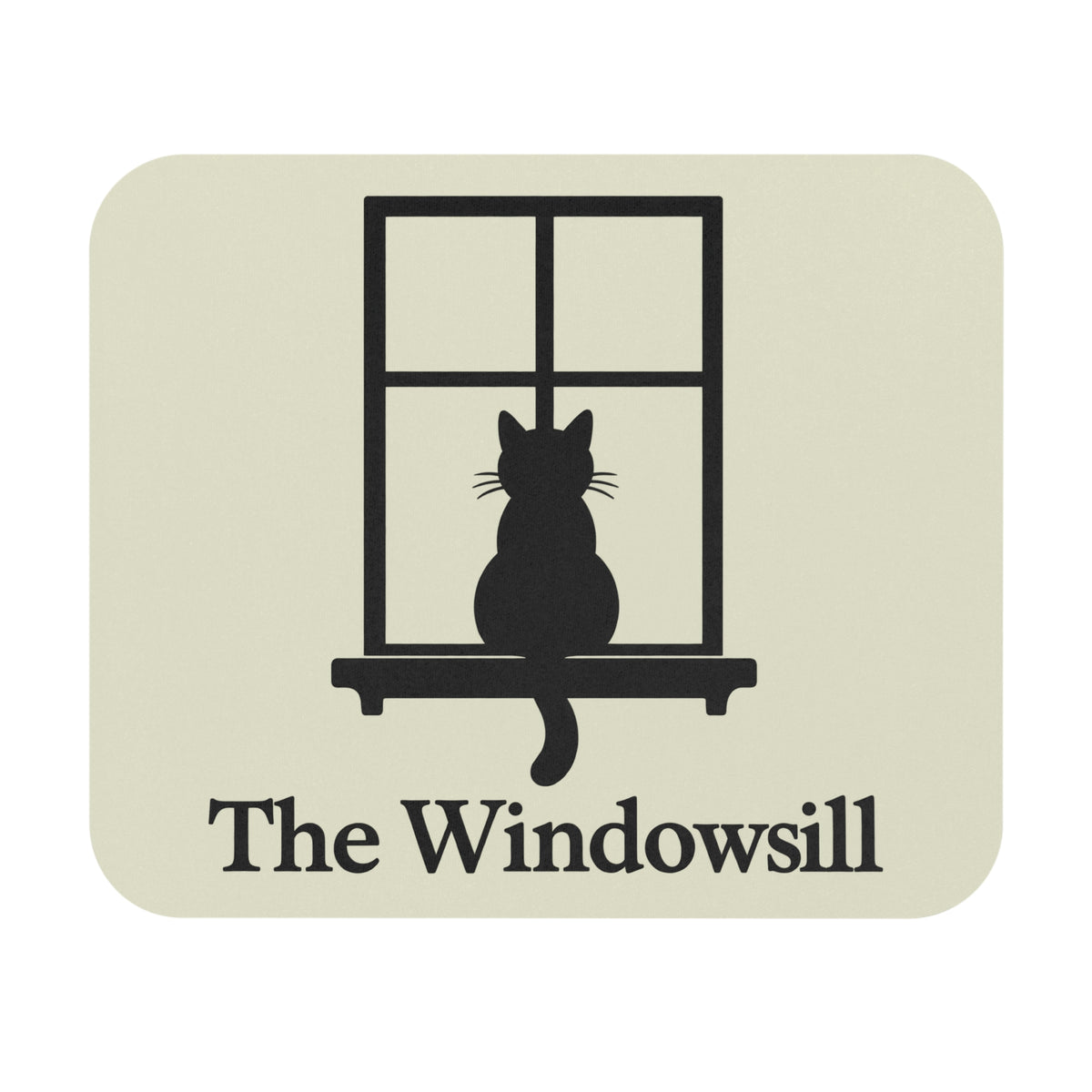 The Windowsill Cat — Black Cat Silhouette Mouse Pad