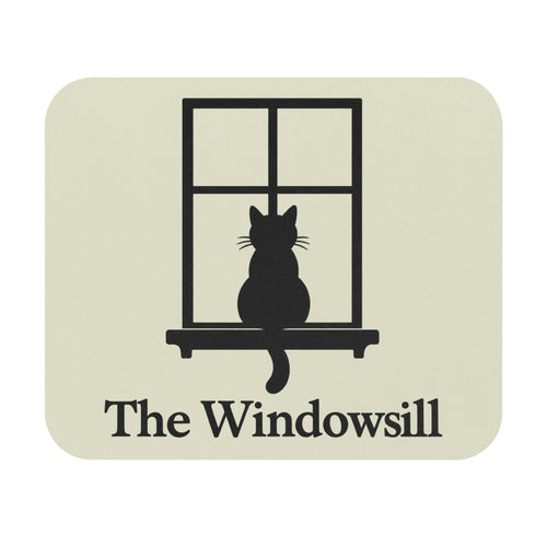 The Windowsill Cat — Black Cat Silhouette Mouse Pad