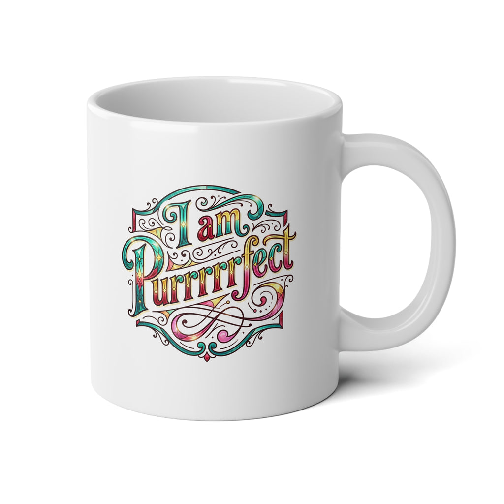 By the Stream, She Watches — Guardian Cat & Child Jumbo Mug, 20oz