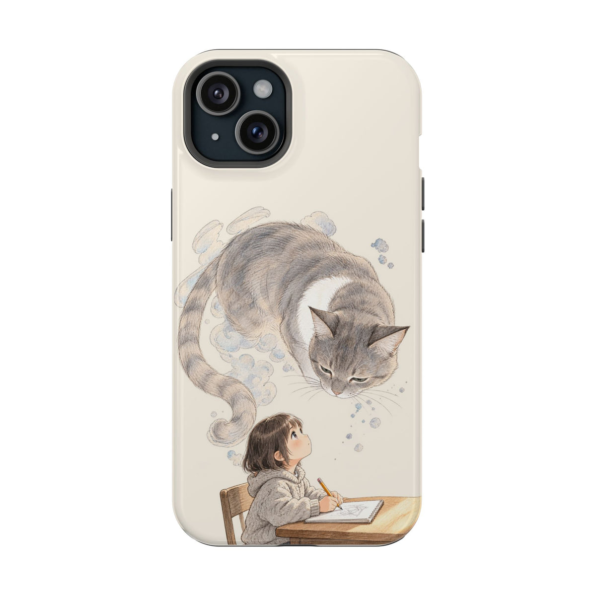 Guarded Dreams — Child & Cat MagSafe Phone Case
