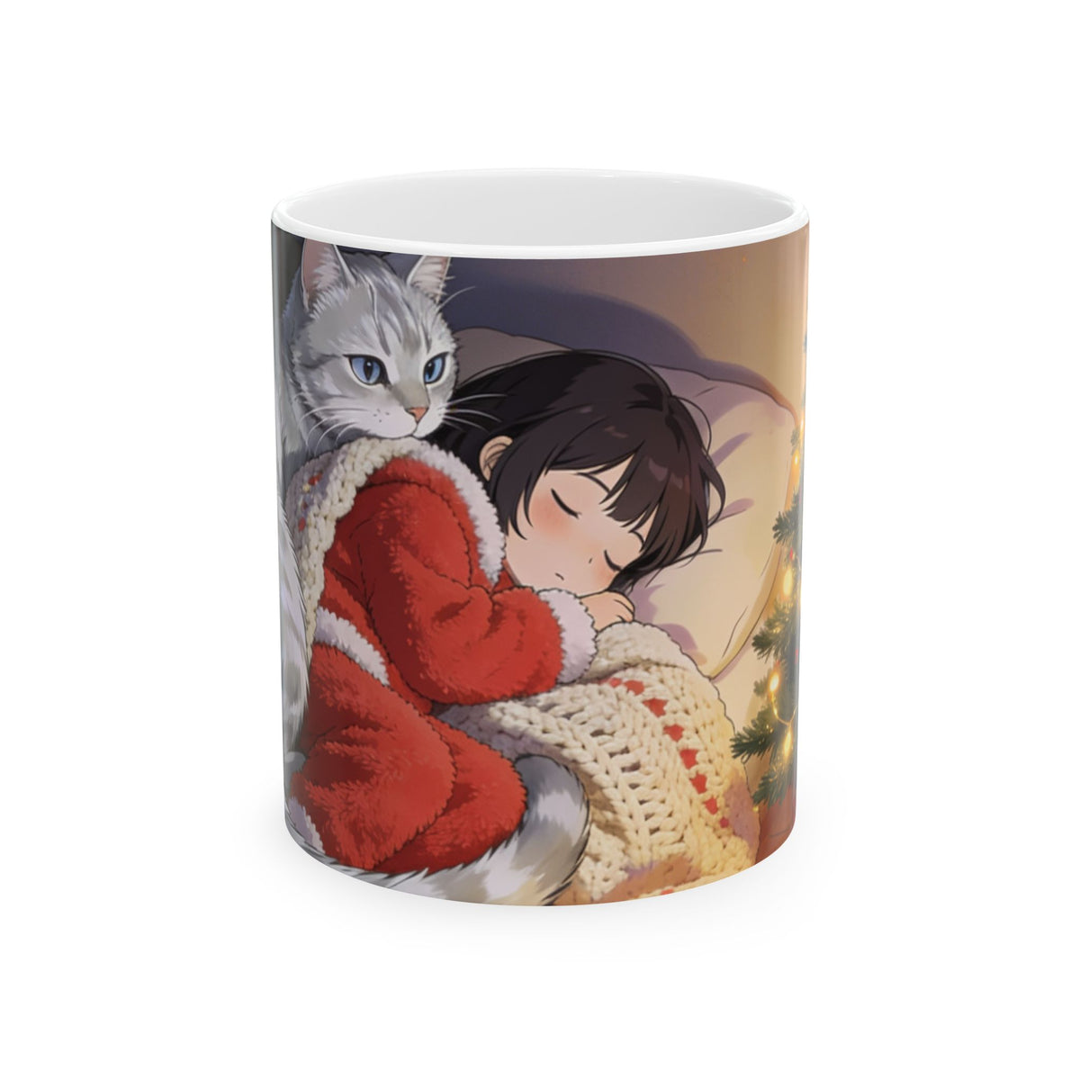 He Waits by the Tree — Christmas Eve Cookies & Milk Mug, 11 & 15 oz