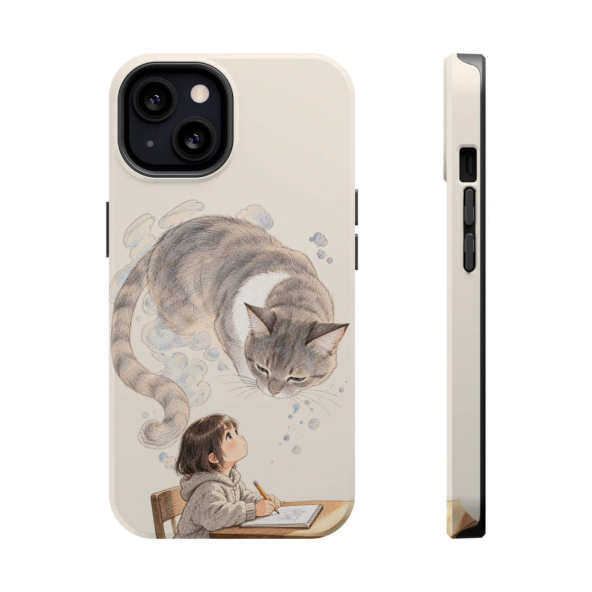 Guarded Dreams — Child & Cat MagSafe Phone Case