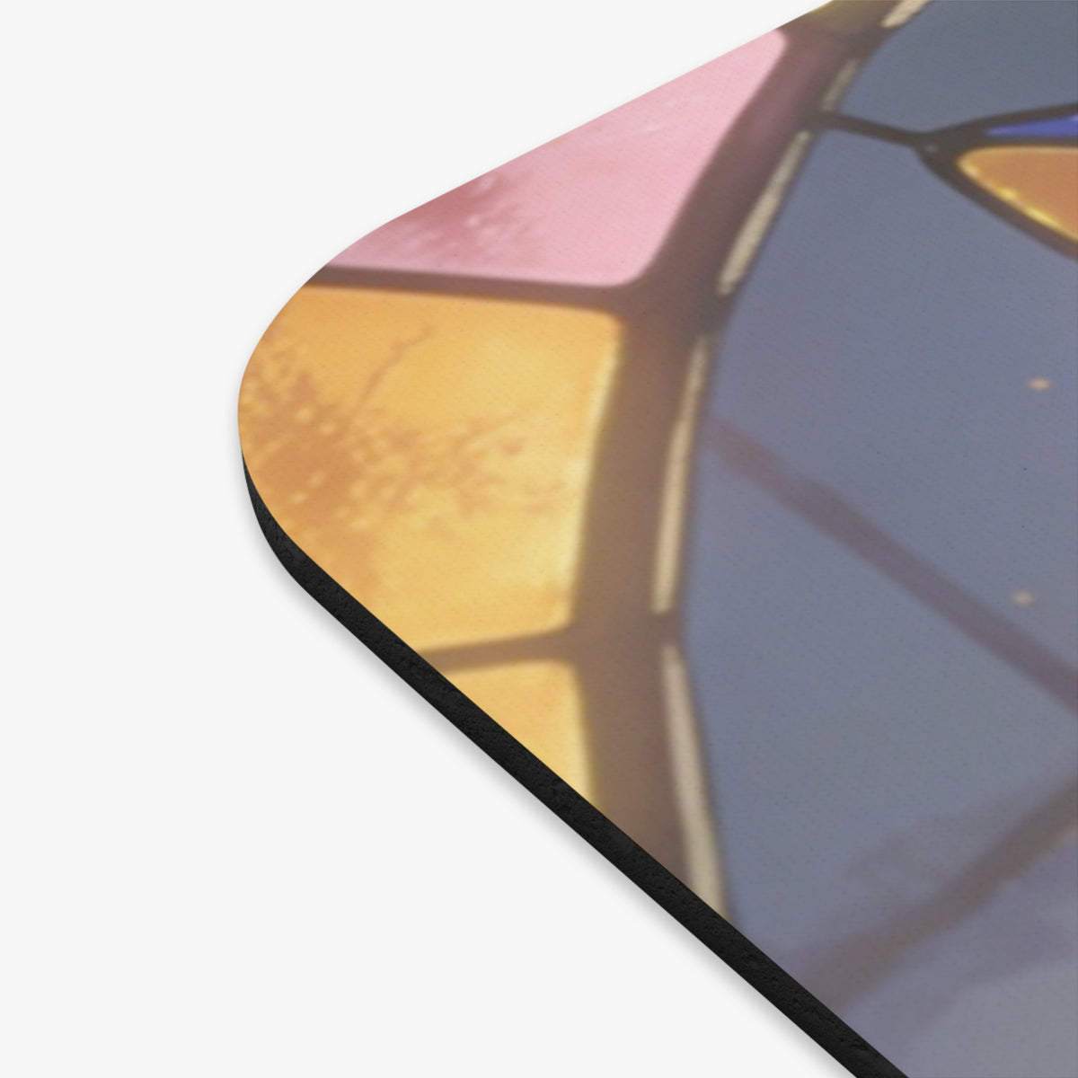 The Little Watcher — Stained Glass Guardian Cat & Child Desk Pad, 9x8