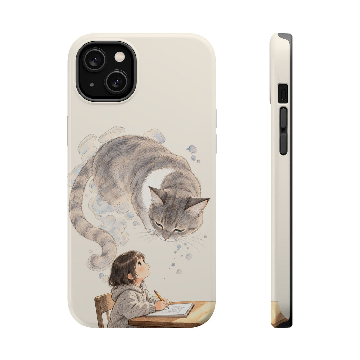 Guarded Dreams — Child & Cat MagSafe Phone Case