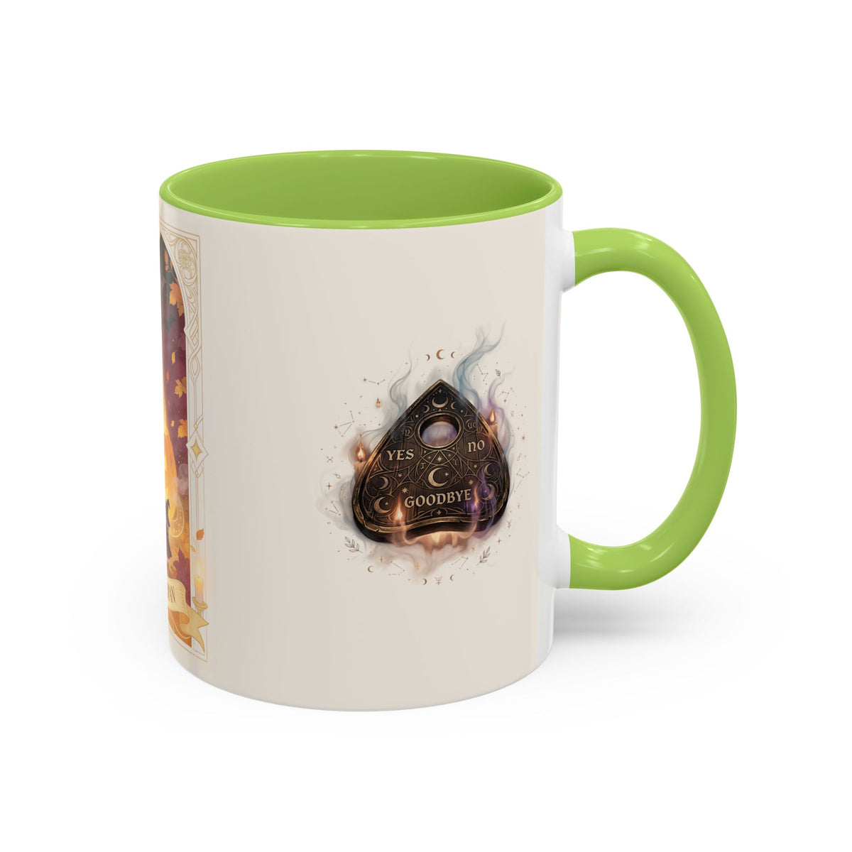 Card XVIII Draws Close — Guardian Tarot Cat & Pumpkin Accent Mug, 11 or 15 oz