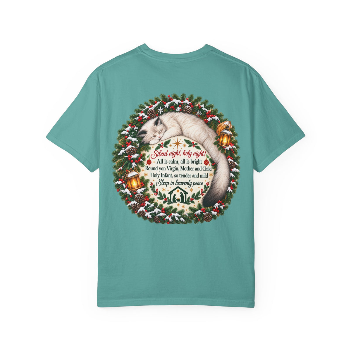 Silent Night Carol — Christmas Cat T-Shirt
