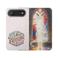 Purrfectly Guarded — Stained Glass Cat I Am Purrfect Flip Phone Case
