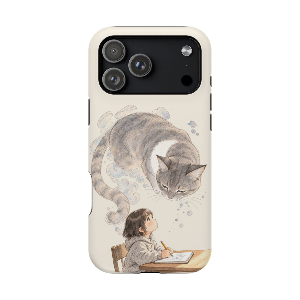 Guarded Dreams — Child & Cat MagSafe Phone Case