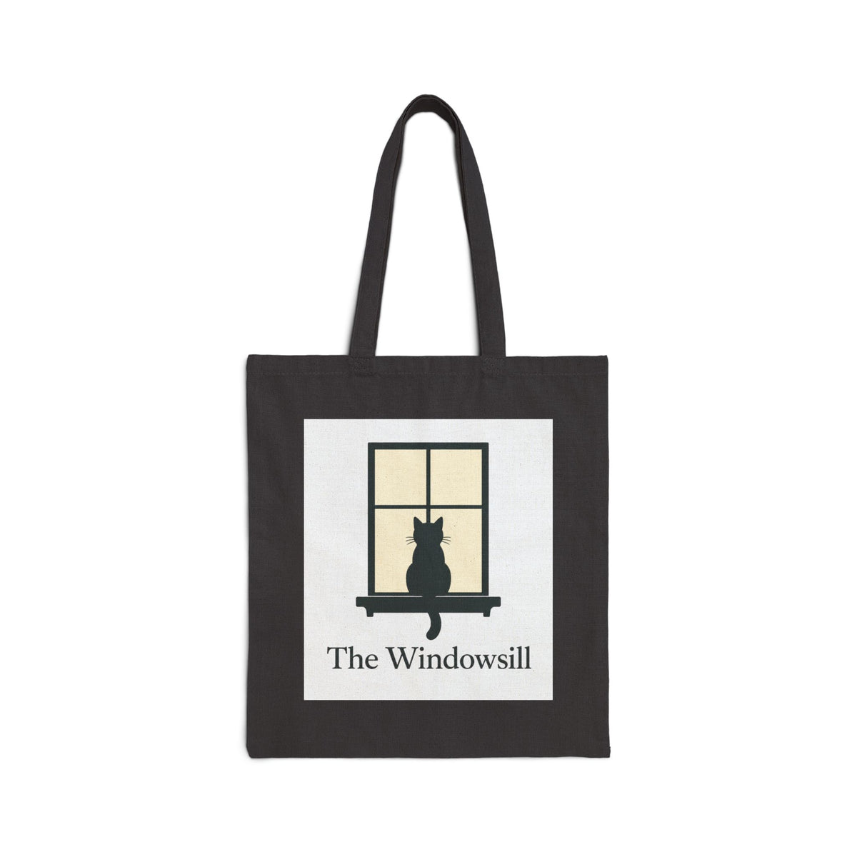 Home from the Windowsill — Cat Canvas Tote Bag, Natural or Black