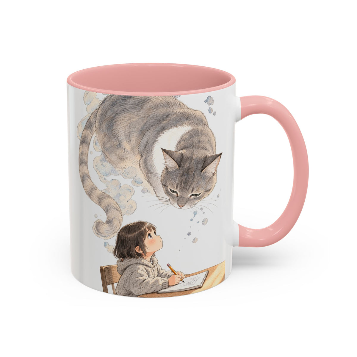 Guarded Dreams — Child & Cat Ceramic Accent Mug