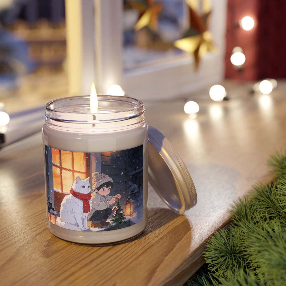 Snowfall Watch — Christmas Doorstep Guardian Candle, Soy Wax 9oz