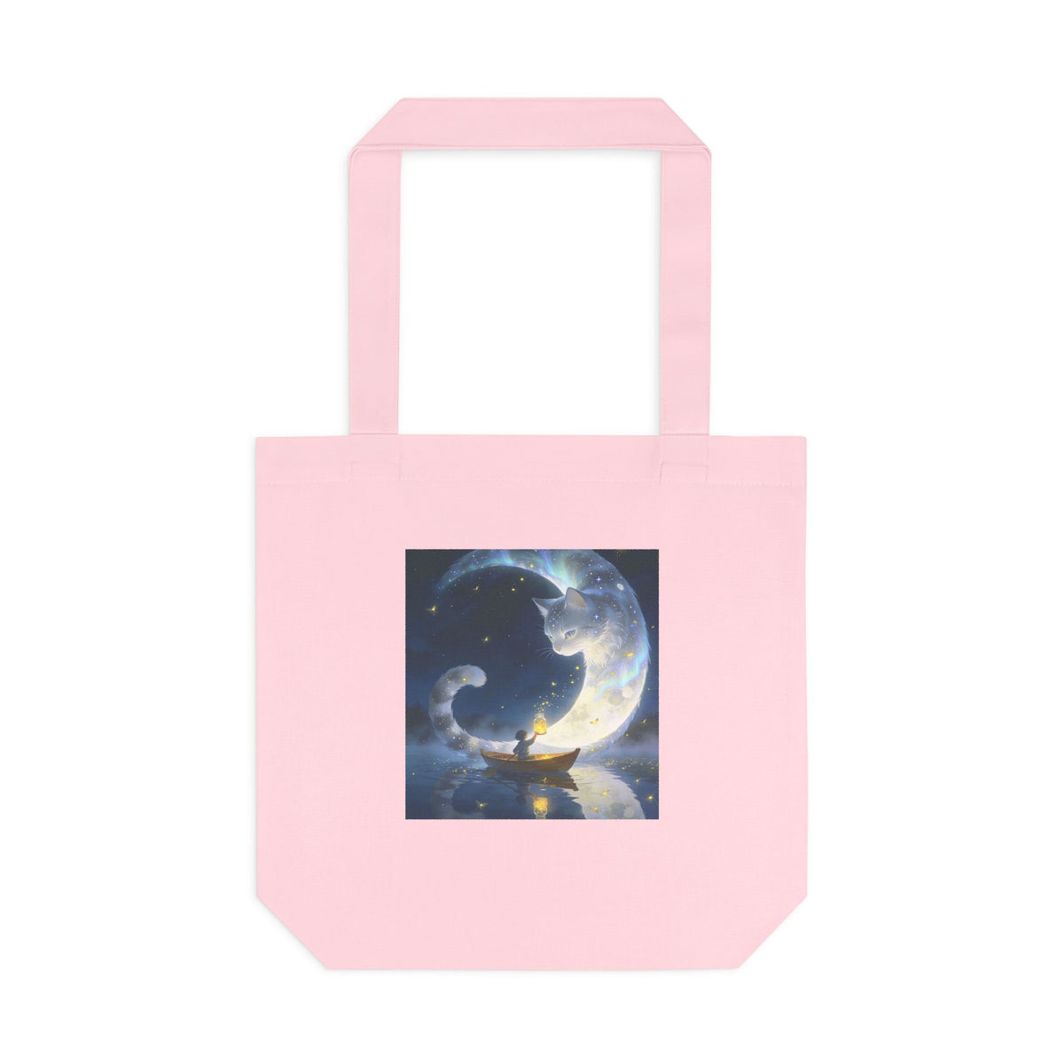 The Moon Keeps Watch — Moon Guardian Cat Cotton Tote Bag