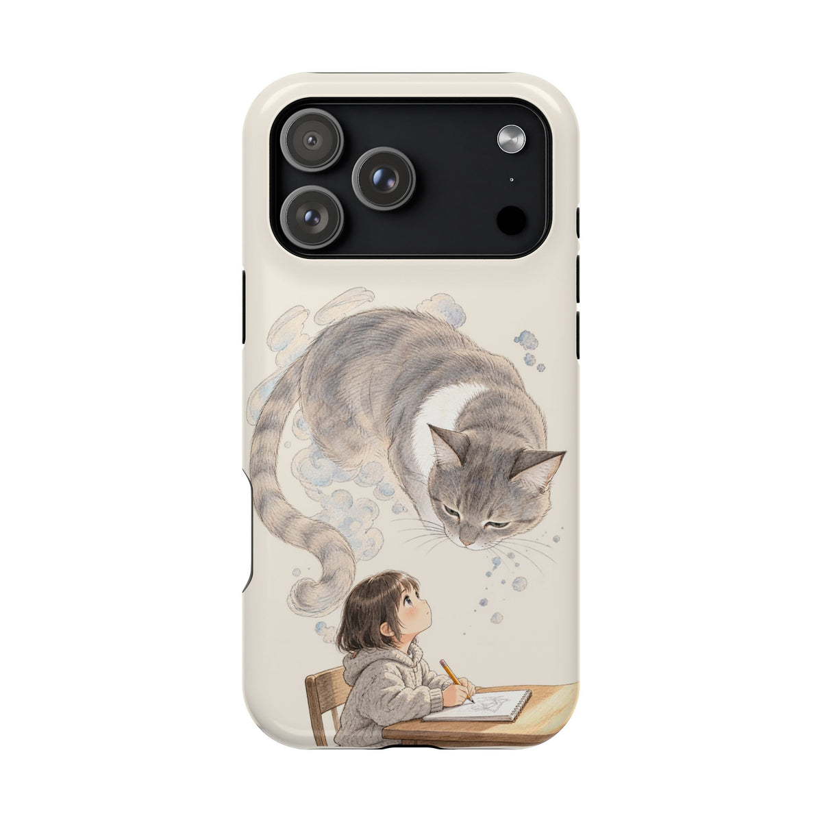 Guarded Dreams — Child & Cat MagSafe Phone Case