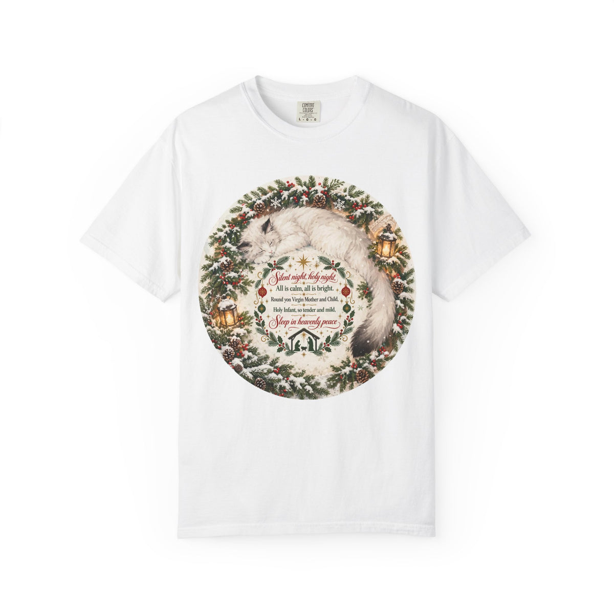 Silent Night Carol — Christmas Cat Tee (All I Want for Christmas Is You)