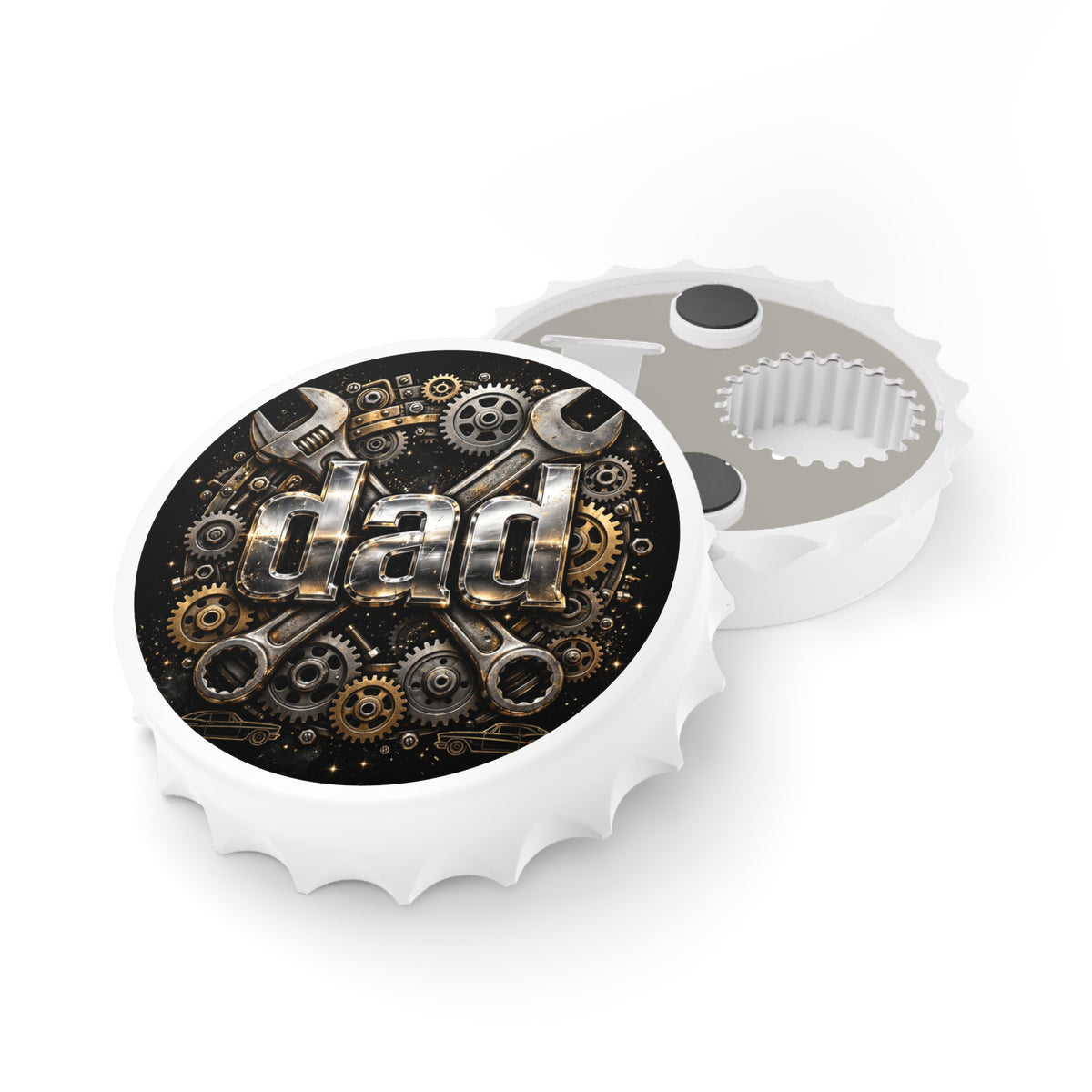 Hands That Never Quit — Dad Mechanic Bottle Opener