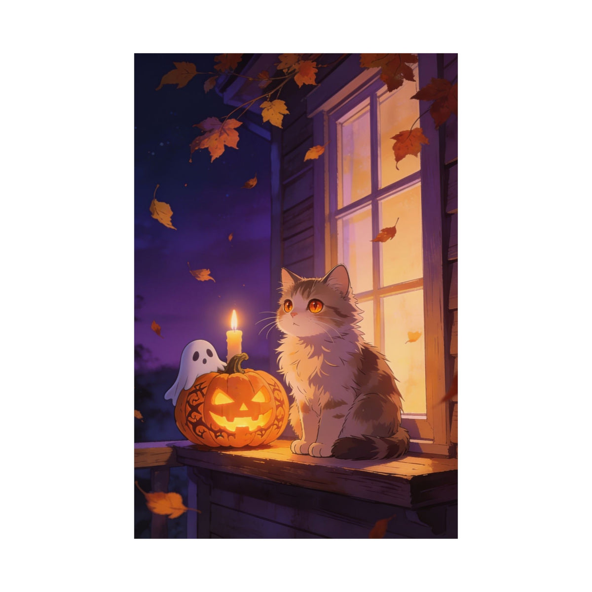 The Porch Watcher - Guardian Cat at Twilight