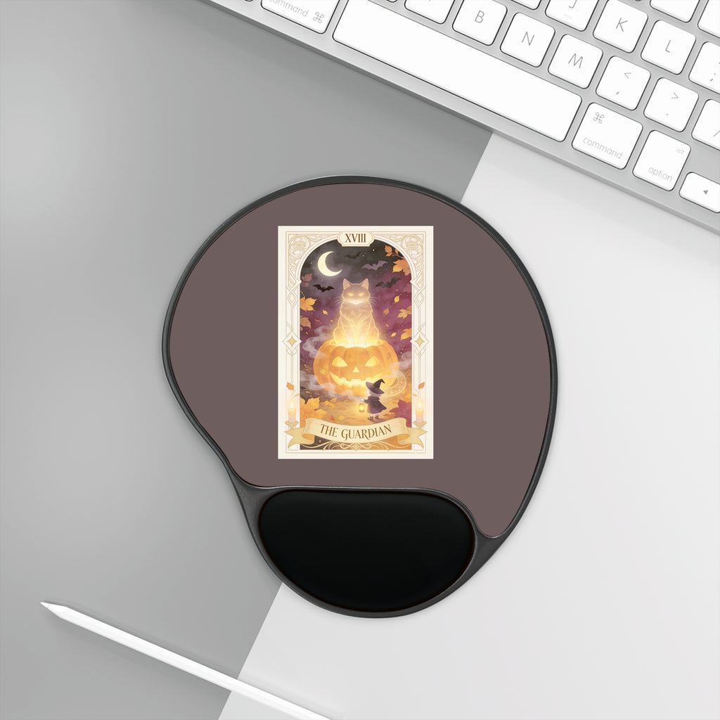 Hollow Watch — Guardian Pumpkin Cat Desk Pad with Wrist Rest