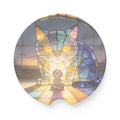 Glasswork Coasters — Stained Glass Cat Car Coaster, 1 or 2 pc