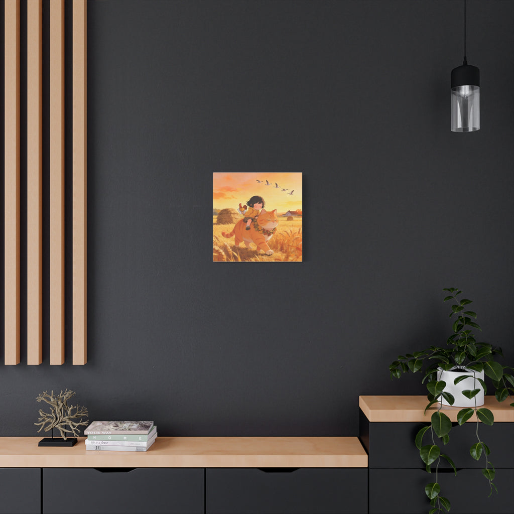 The Fawn and the Field — Thanksgiving Wheat Walk Guardian Canvas, Cat & Fawn