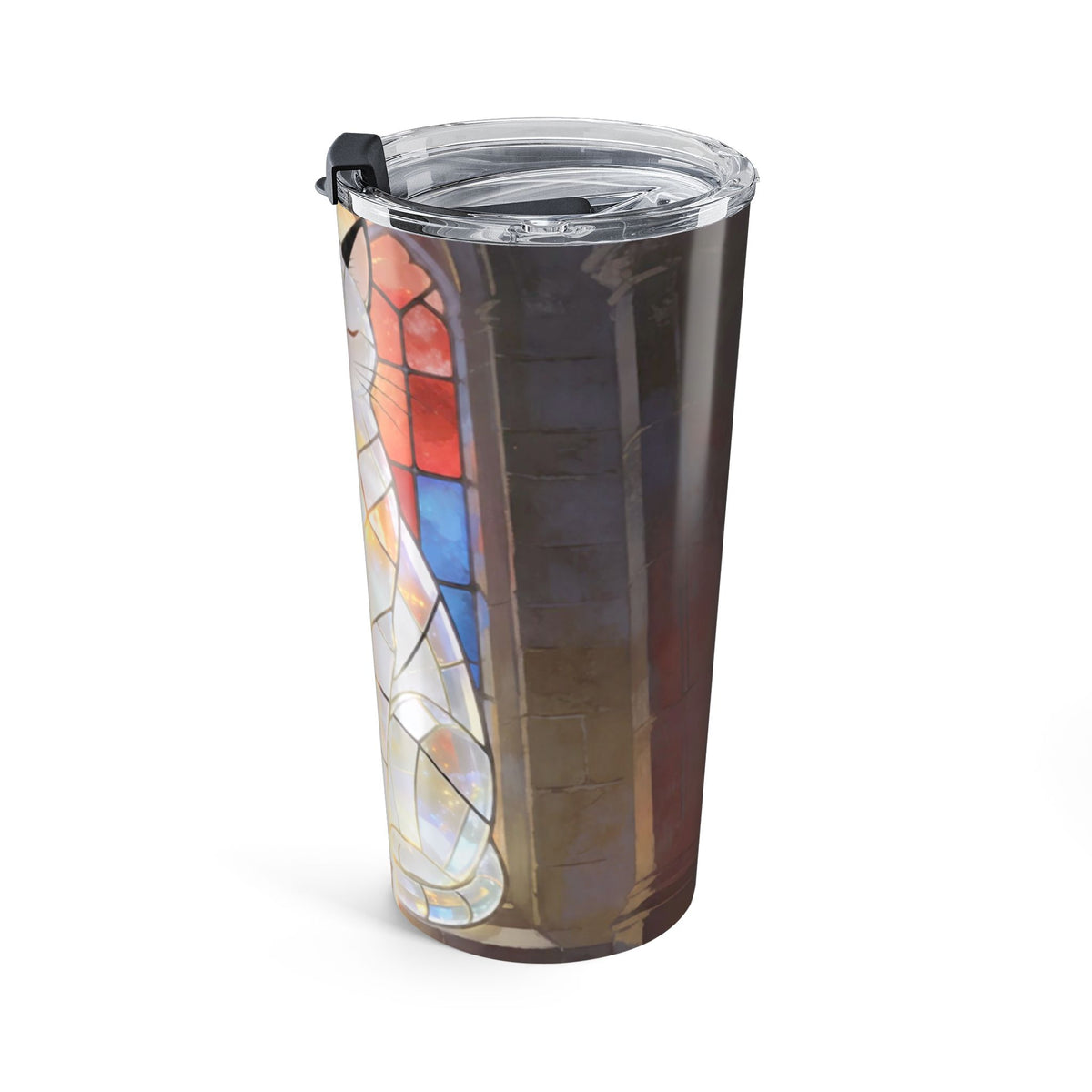 Light Through the Crack — Stained Glass Cat 20 oz Tumbler
