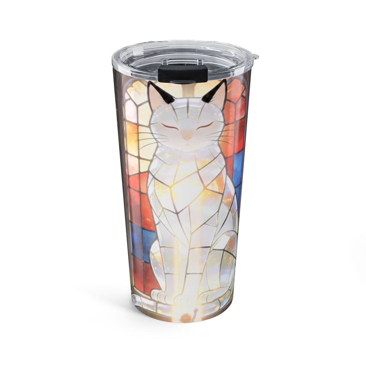 Light Through the Crack — Stained Glass Cat 20 oz Tumbler