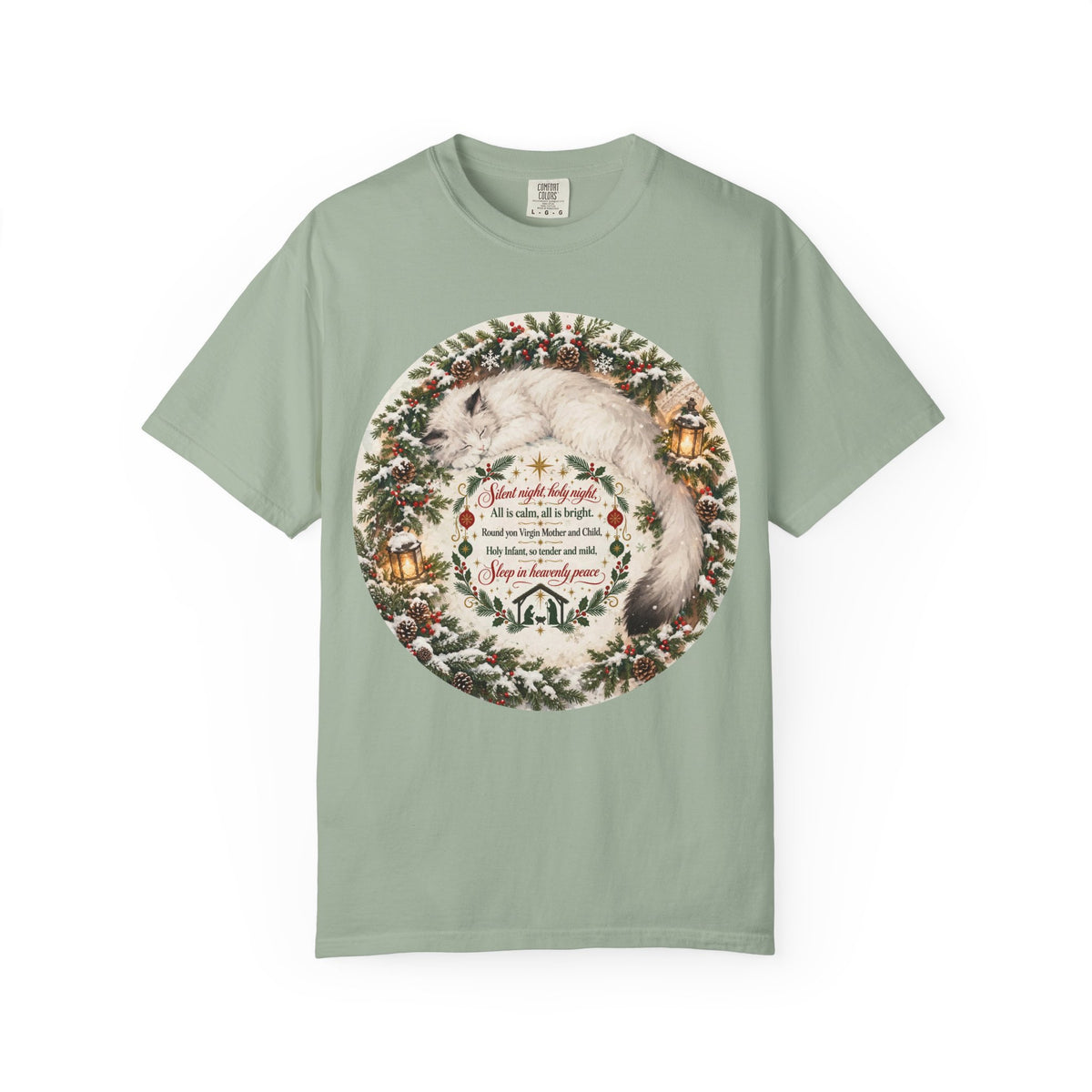 Silent Night Carol — Christmas Cat Tee (All I Want for Christmas Is You)