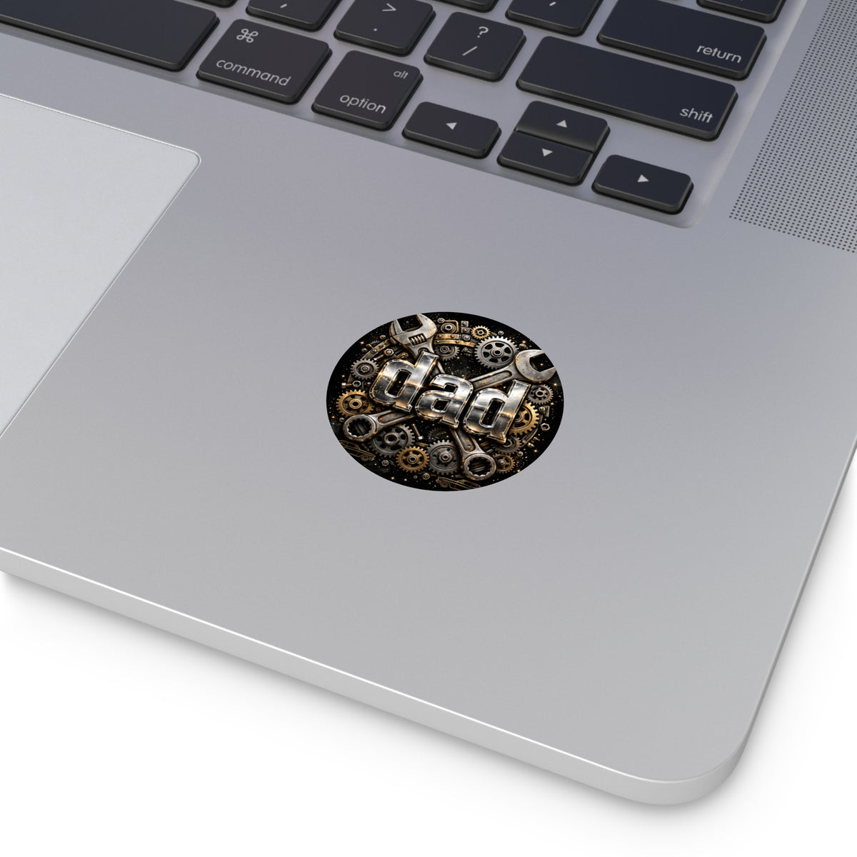 Hands That Never Quit — Dad Mechanic Round Vinyl Sticker