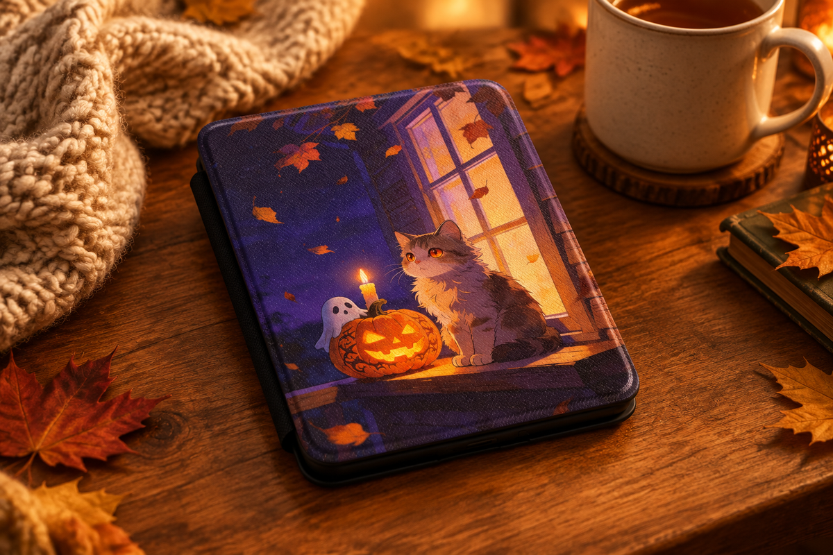 The Porch Watcher - Halloween Cat Kindle Case