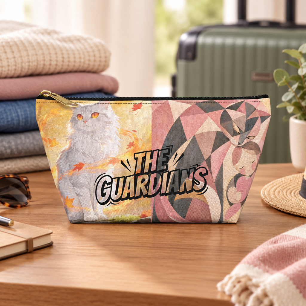Small Things, Guarded — Guardian Cat Accessory Pouch / Travel Bag