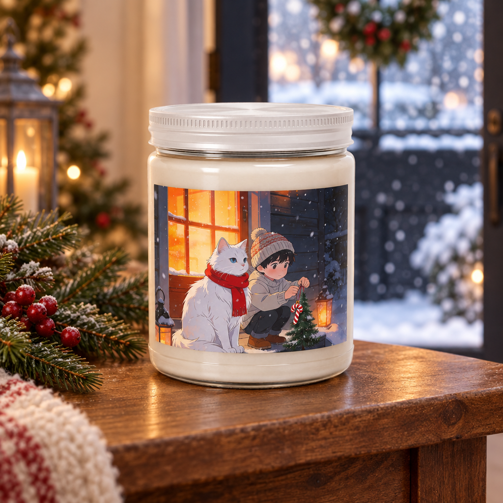 Snowfall Watch — Christmas Doorstep Guardian Candle, Soy Wax 9oz