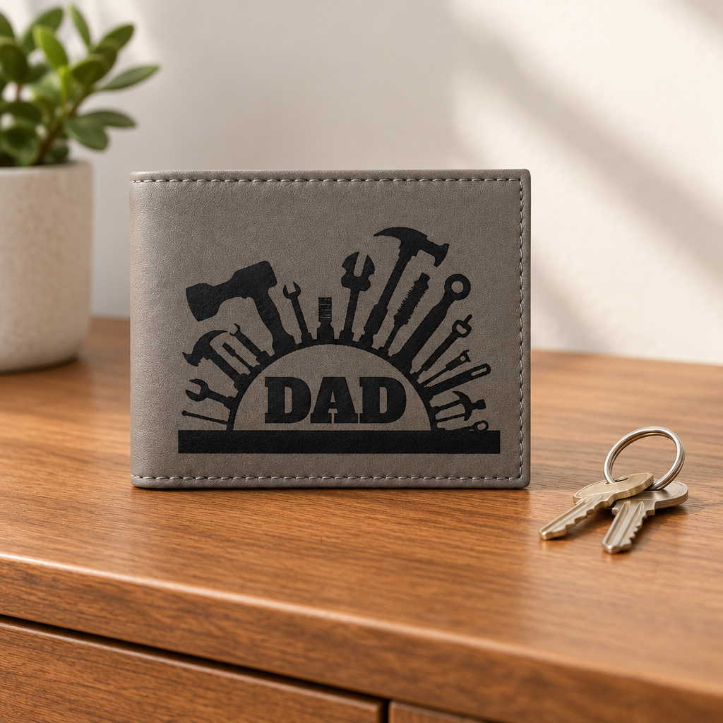 The Quiet Provider — Dad Bi-Fold Wallet, Silhouette Design