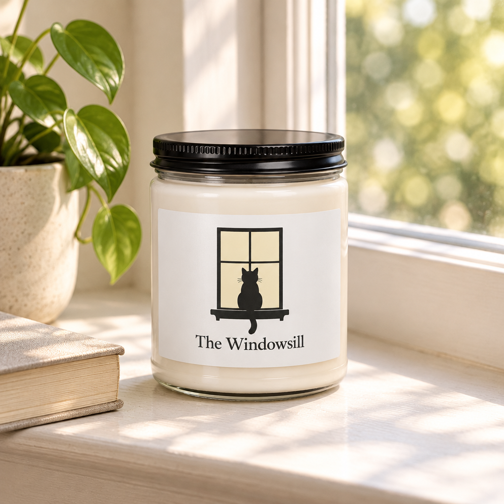 The Windowsill Candle — Cat Soy Candle 9oz, Scented or Unscented