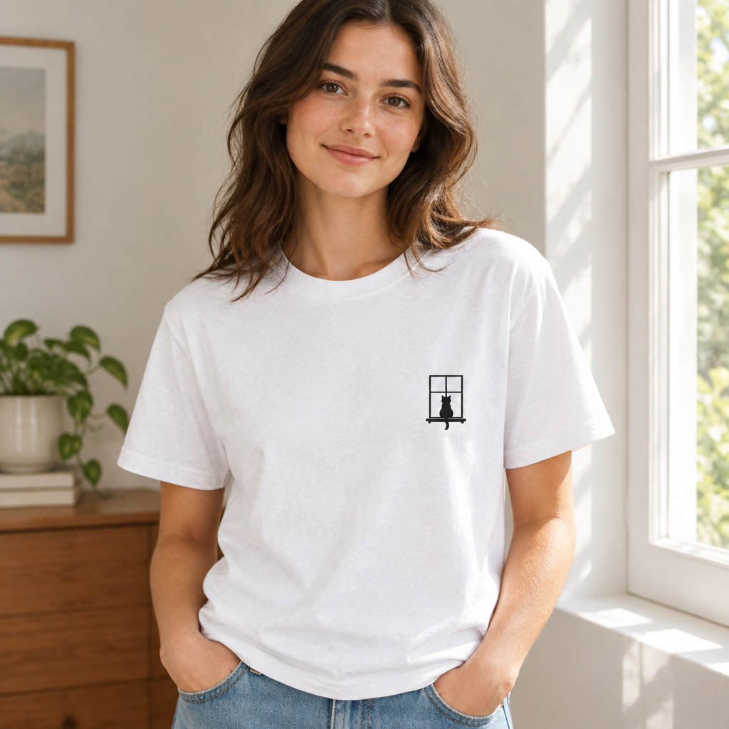 The Windowsill Cat — Window Silhouette Graphic Tee